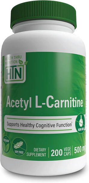 Acetyl LCarnitine 500mg 200 Vegecaps  Vegan NonGMO and Clean Label