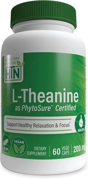 Health Thru Nutrition LTheanine as PhytoSure Vegecaps 200mg Pack of 60