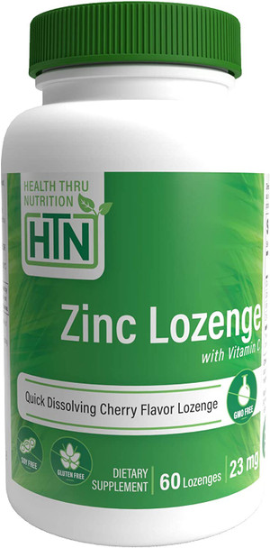 Health Thru Nutrition Zinc with Vitamin C Lozenge 23mg Pack of 60