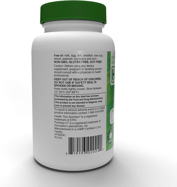 Health Thru Nutrition PureWayC Vitamin C Vegecaps 500mg Pack of 360