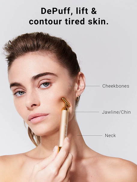 Jillian Dempsey Gold Bar Ultimate Facial Sculpting Tool to Instantly Lift Contour and Tone I 24K Gold Plated Beauty Facial Bar Massager