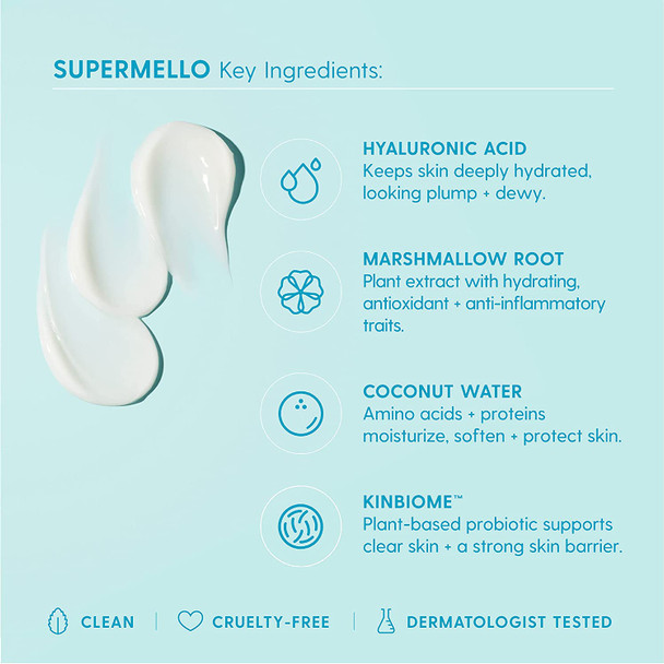 Kinship Supermello Hydrating Gel Cream Moisturizer  Cooling Nourishing Moisturizer with Hyaluronic Acid and Marshmallow Root to Help Visibly Reduce the Appearance of Redness 1.75 oz