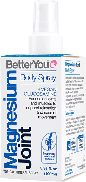 BetterYou Magnesium Oil Spray with Glucosamine for Joints, 3.38 Fl Ounce