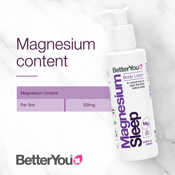 BetterYou Natural Magnesium Lotion for Sleep, 6.09 Fl Ounce