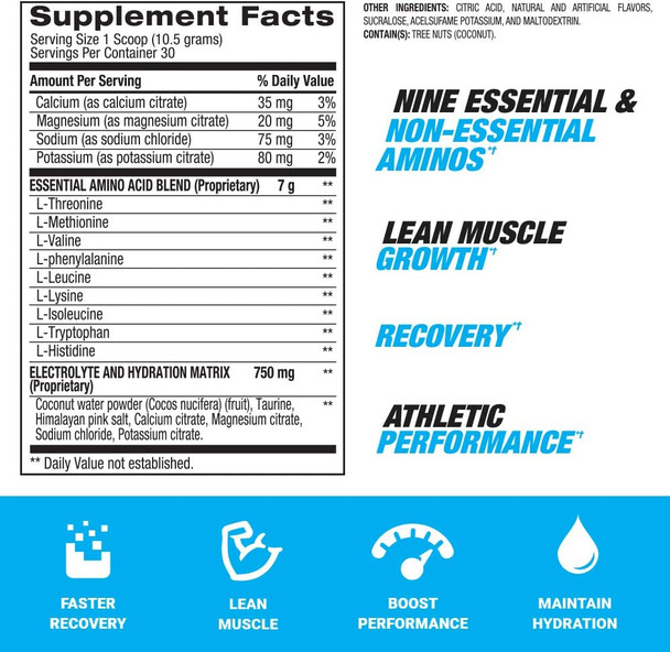 BPI Sports Clinical Essential Aminos  Keto Friendly  Essential Amino Acids (EAAs)  Recovery, Muscle Growth, Hydration  Sour Candy  30 Servings  11.11 oz