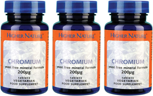 (3 Pack) - Higher Nature - Chromium 200ug | 90's | 3 Pack Bundle
