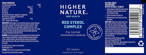 Higher Nature Red Sterol Complex Pack of 30
