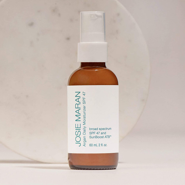 Josie Maran Argan Daily Moisturizer SPF 47 and Sunboost ATB - Lightweight, Quick-Absorbing Sunscreen Nourishes and Moisturizes Skin (60ml/2.0oz)