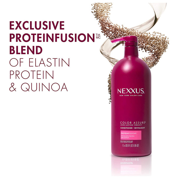 Nexxus Hair Color Assure Conditioner For Color Treated Hair with ProteinFusion, Color Hair Conditioner 33.8 oz