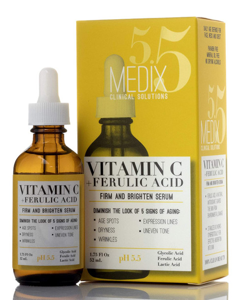Medix 5.5 Vitamin C Cream & Vitamin C Serum 2-Piece Set. Anti-Aging Vitamin C Set w/ Vitamin E & Turmeric for Dark Spots, Discoloration & Damaged Skin. 15 Oz Cream + 1.75 Fl Oz Serum.