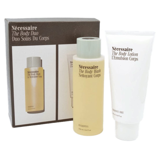 Necessaire The Body Wash Set Fragrance Free Body Lotion and Eucalyptus Body Wash