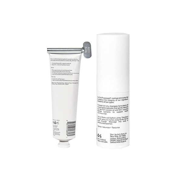 Act+Acre Restorative Hair Mask Hair Treatment Mask with Castor Oil (4.5 fl oz) and Plant Based Dry Shampoo | Natural and Unscented Powder Spray with Fulvic Acid