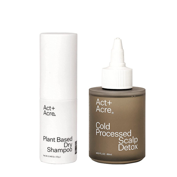 Act+Acre Plant Based Dry Shampoo (0.46 Oz / 35 mL) and Cold Processed Scalp Detox (3 Fl Oz / 89 mL) Set