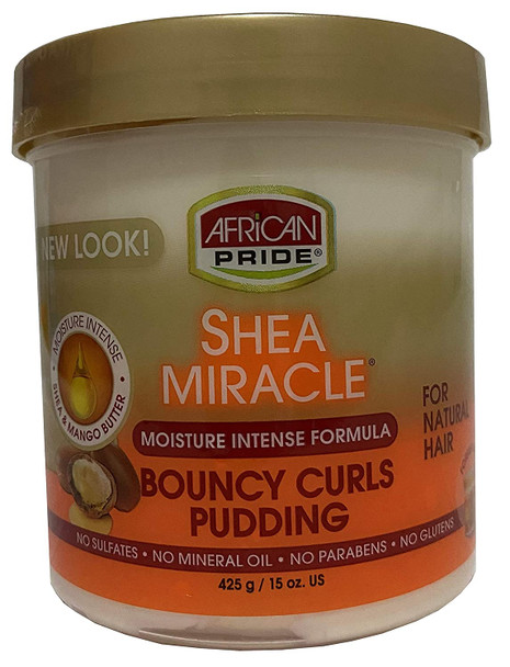 African Pride Shea Butter Miracle Moisture Intense Bouncy Curls Pudding 15 oz (Pack of 11)