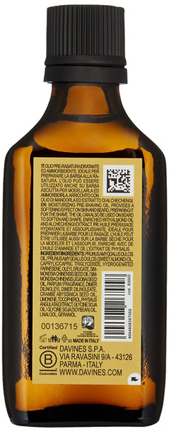 Davines Pasta & Love Men's Hydrating and Protective Pre-Shaving Plus Beard Oil, Weightless and Residue-Free, 1.69 fl. Oz.