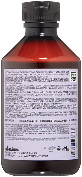 Davines Naturaltech CALMING Shampoo, Gentle Cleansing While Relieving Itch In Sensitive Scalps, 8.45 Fl. Oz.
