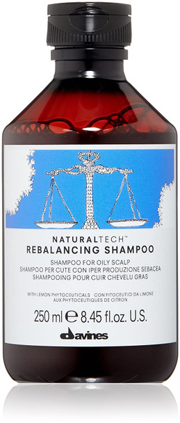 Davines Naturaltech REBALANCING Shampoo, Gently Cleanse The Scalp While Assisting With Excess Sebum Production, Add Shine, 8.45 fl oz