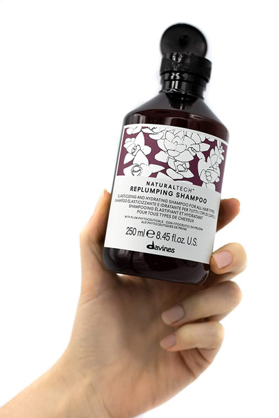 Davines Naturaltech REPLUMPING Shampoo, Gentle Cleasning To Add Hydration, Elasticity And Protection, Add Fullness, 8.45 fl. oz.