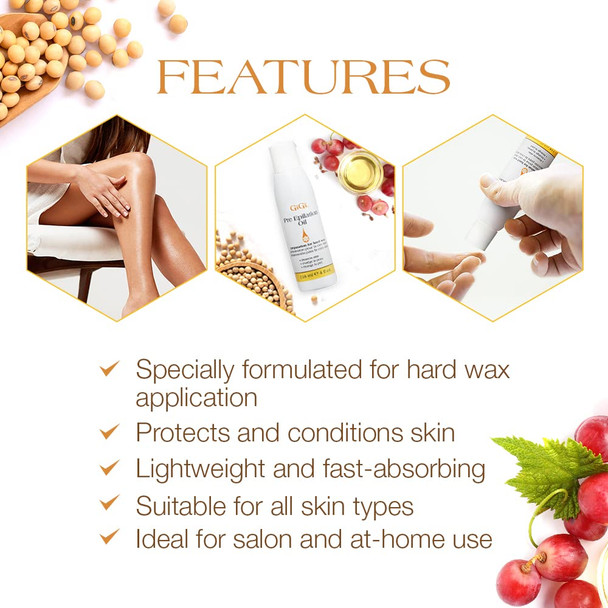 GiGi Pre Epilation Oil with Soybean and Grape Seed Oils, 4 fl oz