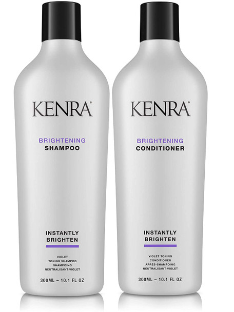 Kenra Brightening Shampoo/Conditioner | Eliminates Brassy Tones | Violet Toning | Purple Shampoo/Conditioner for Blondes, Grays, Brunettes & all Hair Types | 10.1 fl. Oz (Set)