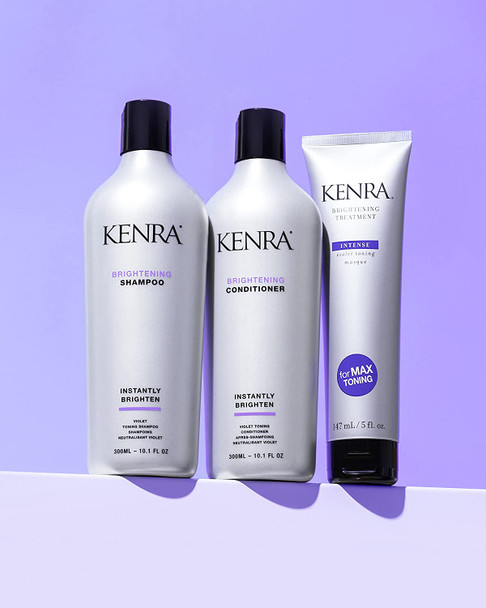 Kenra Brightening Shampoo/Conditioner | Eliminates Brassy Tones | Violet Toning | Purple Shampoo/Conditioner for Blondes, Grays, Brunettes & all Hair Types | 10.1 fl. Oz (Set)