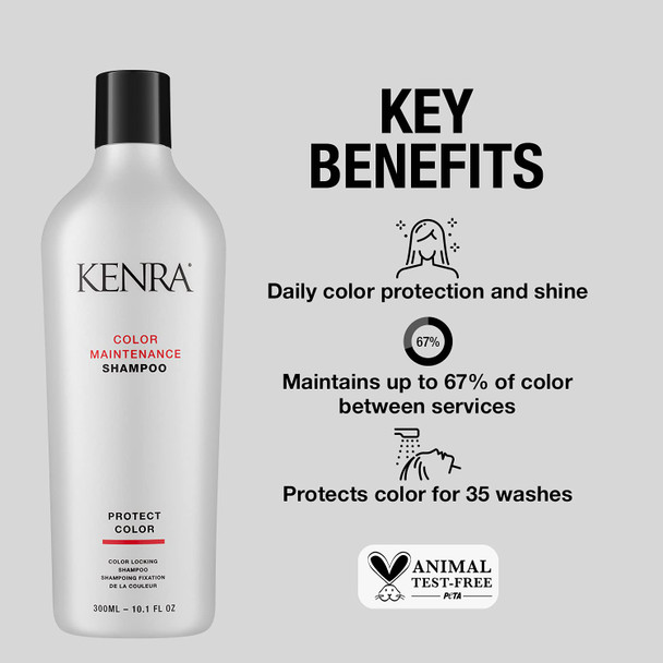 Kenra Color Maintenance Shampoo/Conditioner | Daily Color Protection & Shine | Color Treated Hair | Protects Color For 35 Washes | All Hair Types | 33.8 fl. Oz (Set)