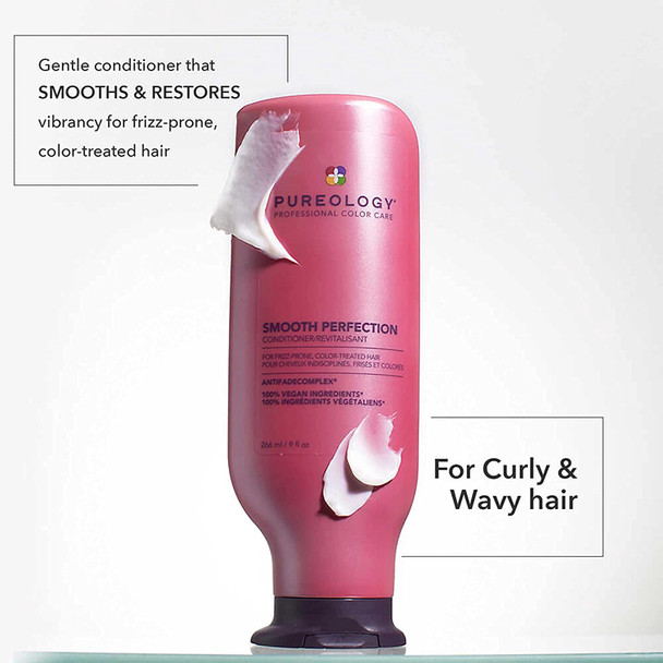 Pureology Smooth Perfection Conditioner | For Frizzy, Color-Treated Hair | Detangles & Controls Frizz | Sulfate-Free | Vegan