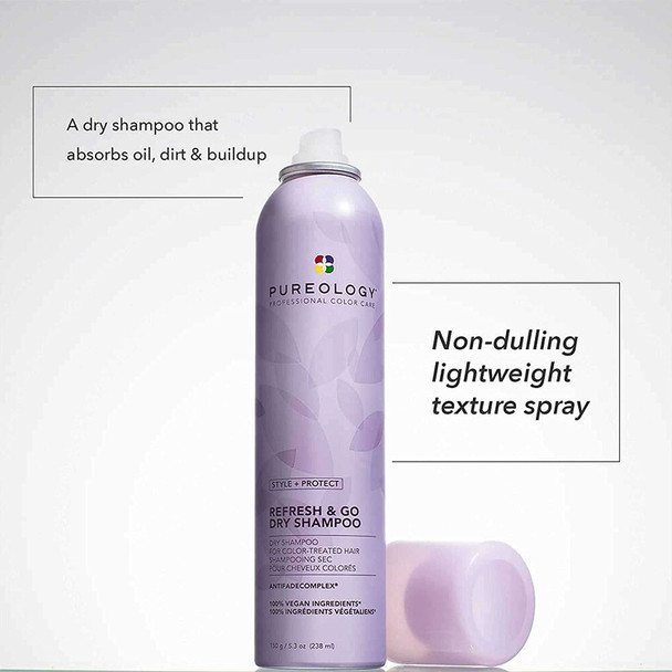 Pureology Style + Protect Refresh & Go Dry Shampoo | For Color-Treated Hair| Vegan