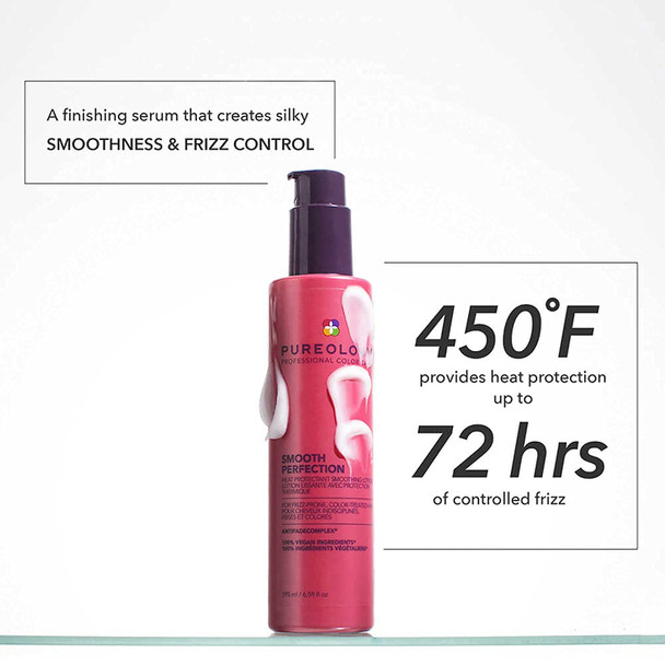 Pureology Smooth Perfection Lightweight Anti-Frizz Smoothing Lotion | Heat Styling Protection | Vegan