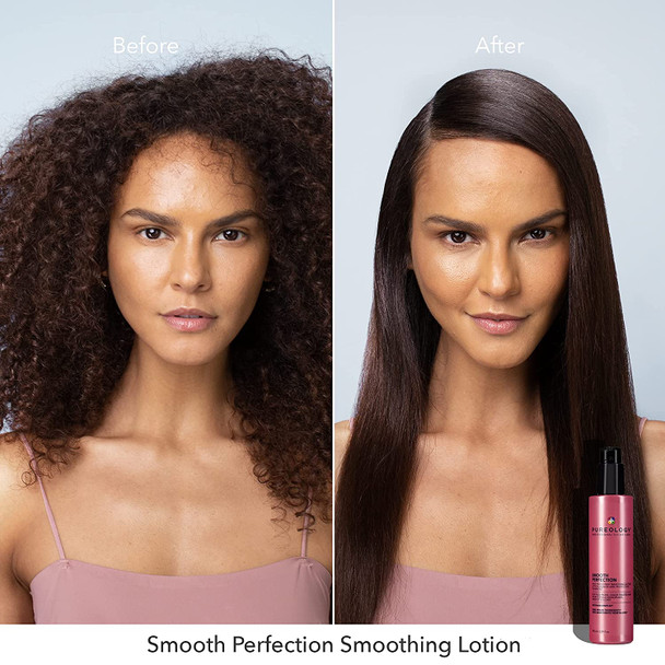 Pureology Smooth Perfection Lightweight Anti-Frizz Smoothing Lotion | Heat Styling Protection | Vegan