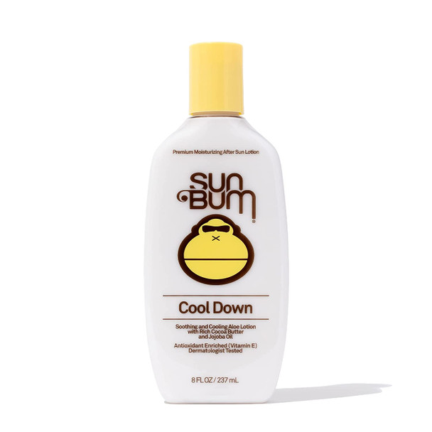 Sun Bum Cool Down Aloe Vera Lotion | Vegan and Hypoallergenic After Sun Care with Cocoa Butter to Soothe and Hydrate Sunburn Pain Relief | 8 oz