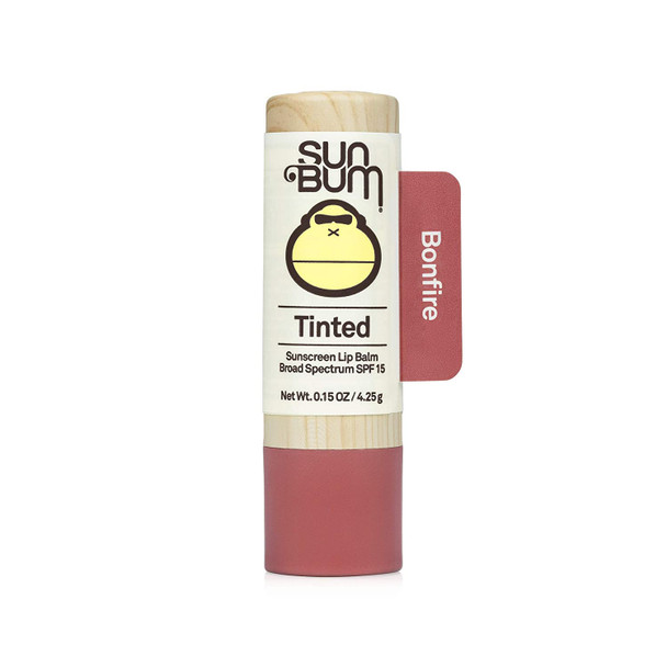 Sun Bum Tinted Lip Balm Bon Fire | SPF 15 | UVA / UVB Broad Spectrum Protection | Sensitive Skin Safe | Hypoallergenic, Paraben Free | Ozybenzone Free | 0.15 Oz