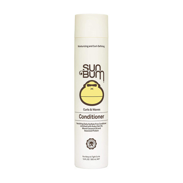 Sun Bum Curls & Waves Conditioner | Vegan and Cruelty Free Moisturizing Hair Treatment for Wavy and Curly Hair | 10 oz