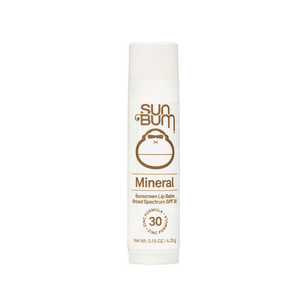 Sun Bum SPF 30 Mineral Sunscreen Lip Balm | Vegan and Reef Friendly (Octinoxate & Oxybenzone Free) Broad Spectrum Natural Lip Care with UVA/UVB Protection | .15 oz