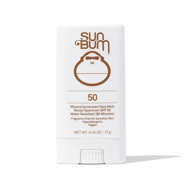 Sun Bum Mineral SPF 50 Sunscreen Face Stick | Vegan and Reef Friendly (Octinoxate & Oxybenzone Free) Broad Spectrum Natural Sunscreen with UVA/UVB Protection | .45 oz