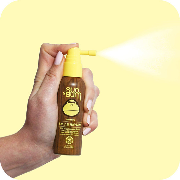 Sun Bum Original SPF 30 Sunscreen Scalp and Hair Mist I Vegan and Reef Friendly (Octinoxate Oxybenzone Free) I Broad Spectrum UVA/UVB Sunscreen Spray with Vitamin E I 2 OZ