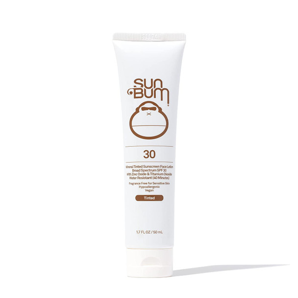 Sun Bum Mineral SPF 30 Tinted Sunscreen Face Lotion | Vegan and Reef Friendly (Octinoxate & Oxybenzone Free) Broad Spectrum Natural Sunscreen with UVA/UVB Protection | 1.7 oz