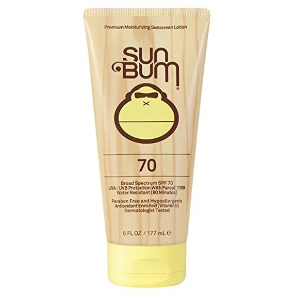 Sun Bum Original Moisturizing Sunscreen SPF 70 Lotion - Broad Spectrum UVA/UVB - Water Resistant & Non-Greasy Protection, Hypoallergenic, Paraben Free, Gluten Free - SPF 70 - 6 oz. Bottle - 1 Count