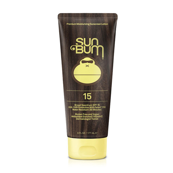 Sun Bum Original Moisturizing Sunscreen Lotion, SPF 15, 6 oz. Tube, 1 Count, Broad Spectrum UVA/UVB Protection, Hypoallergenic, Paraben Free, Gluten Free, Vegan