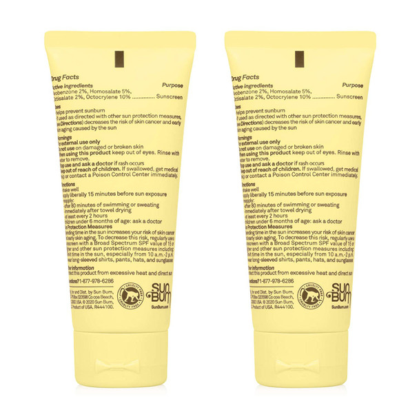 Sun Bum Sun Bum Original Spf 15 Sunscreen Hand Cream Vegan and Reef Friendly (octinoxate & Oxybenzone Free) Broad Spectrum Moisturizing Uva/uvb Sunscreen With Vitamin E 2 Packk, 1 count