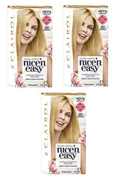 Clairol Nice'n Easy Permanent Hair Color, 9G Light Golden Blonde, Pack of 3