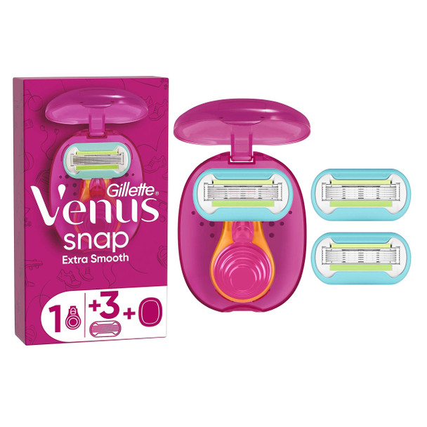Gillette Venus Extra Smooth Snap Razor for Women + 3 Refill Blades