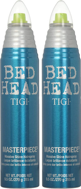 TIGI Bed Head Masterpiece Massive Shine Hairspray, 9.5 Ounce (Pack of 2)