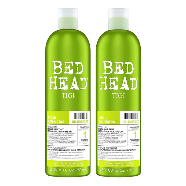 Bed Head by TIGI Urban Antidotes Re-Energize Daily Shampoo and Conditioner 25.36 fl oz 2 count