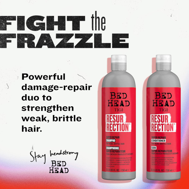 TIGI Bed Head Resurrection Hair Repair Shampoo and Conditioner Set for Dry and Damaged Hair Maximum Strength with Resurrection Plant 25.36 fl oz