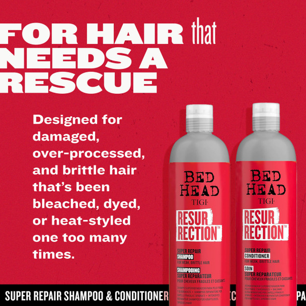 TIGI Bed Head Resurrection Hair Repair Shampoo and Conditioner Set for Dry and Damaged Hair Maximum Strength with Resurrection Plant 25.36 fl oz