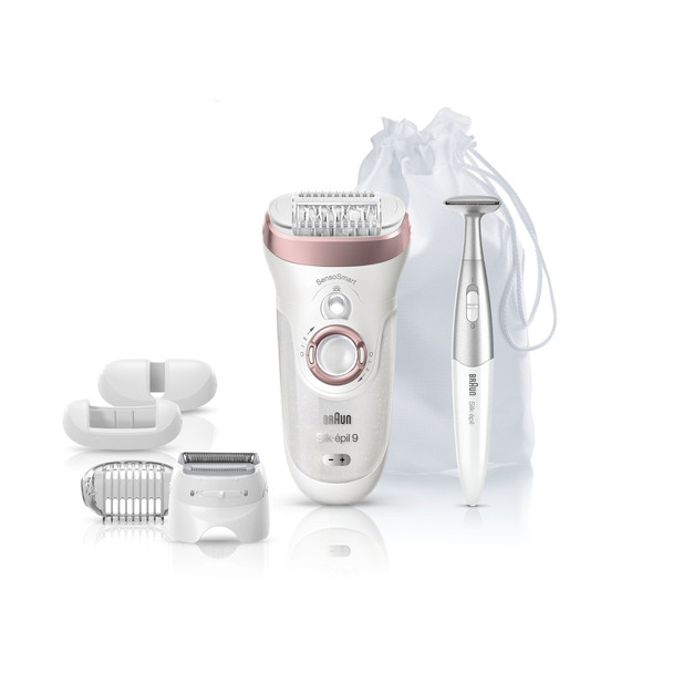 Braun Epilator Silk-pil 9 9-890 Facial Hair Removal for Women, Bikini Trimmer, Womens Shaver Wet & Dry, Cordless and 7 extras