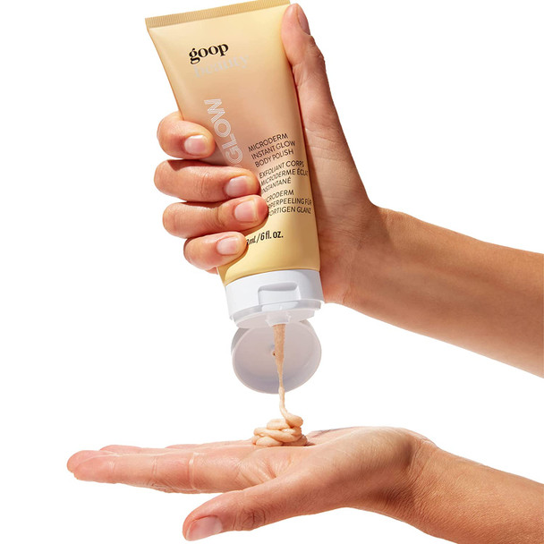 goop GOOPGLOW Microderm Instant Glow Body Polish - Dual-Action Scrub & Bodywash - Exfoliates, Cleanses, & Moisturizes - Leaves Skin Feeling Soft, Renewed, & Cleansed - 180 mL