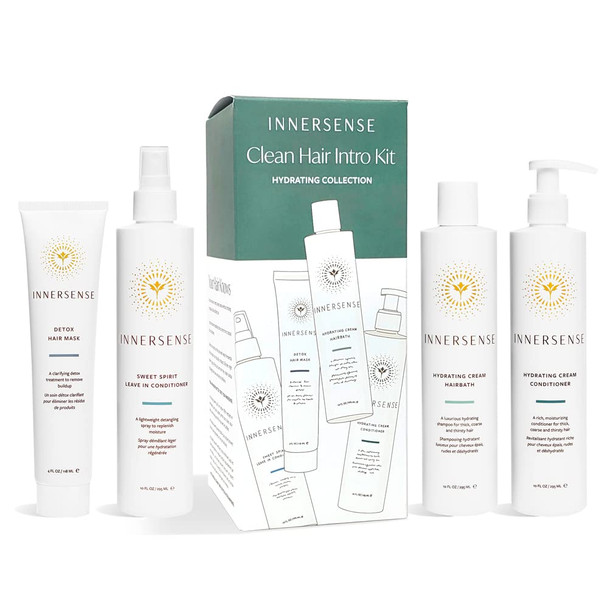 Innersense Organic Beauty - Natural Clean Hair Intro Kit | Non-Toxic, Cruelty-Free, Sustainable Haircare (Hydrating Collection)