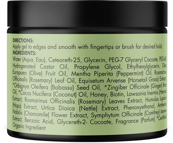 Mielle Organics Rosemary Mint Strengthening Edge Gel, Biotin & Essential Oil Growth Booster Hair Styling Treatment, 2 Ounces